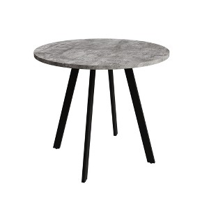 VYNXARIA Modern Circular Coffee Table with Gray Cement Texture - 1 of 4