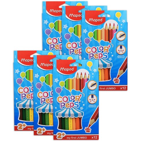 Maped Color'peps My First Jumbo Triangular Colored Pencils, 12 Per Pack, 6  Packs : Target