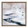 Kate & Laurel All Things Decor 22"x22" Sylvie Snow Day Fox and Birds Framed Canvas by Faryn Hughes Gold - 2 of 4