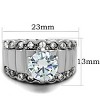 Slickblue Women’s Stainless Steel Pave Ring with Clear CZ, Polished No-Plating Finish, size 5–10 - 2 of 4