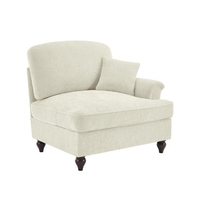 Vynxaria Modern Chenille Sofa Beige, W/1 Pillow, Detachable Ruffle Skirts (2 Styles), Multi-Module Configurable (L-Shaped/Chaise)