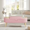 TiramisuBest Grey Storage Ottoman Bench 55.12 in, Chenille Tufted Bed Bench with Hidden Storage - 4 of 4