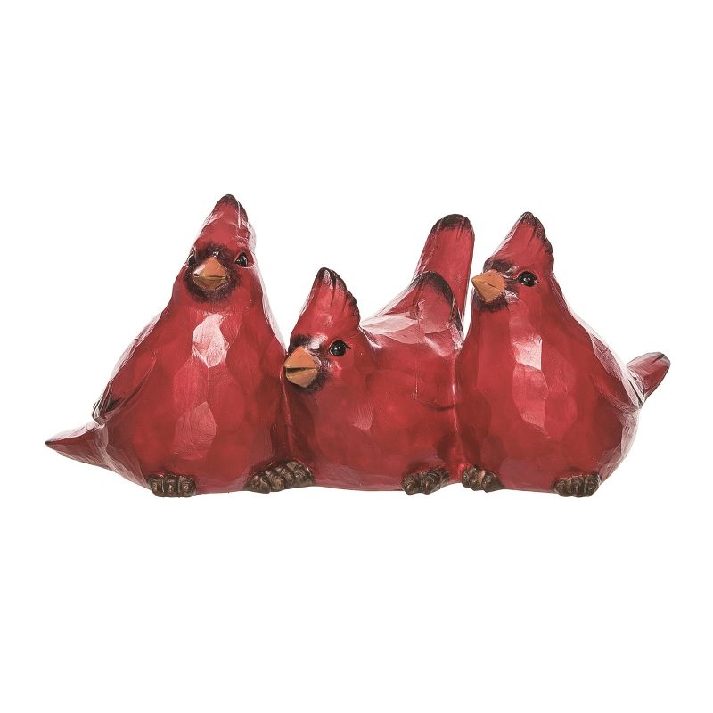 Transpac Resin 10.75 in. Red Christmas Cardinal Gang Decor, 1 of 4