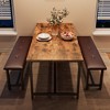 Dining Table Set for 4, Kitchen Table with 2 Upholstered Benches, Wood Kitchen Dining Room Set, for Small Space, Apartment, Home, Dinner - 3 of 4