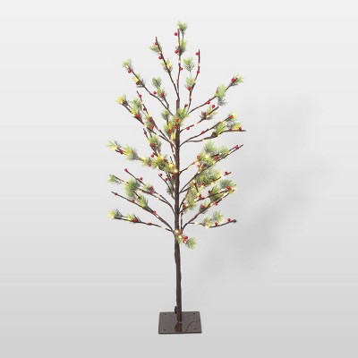 4ft Pre-Lit LED Artificial Christmas Twig Tree - Puleo