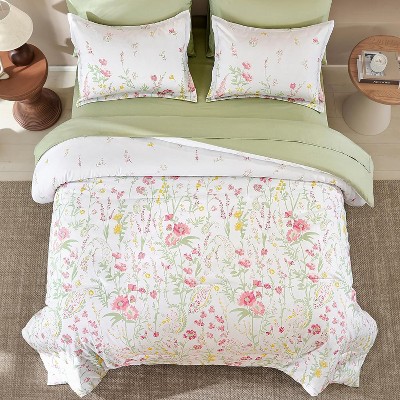 Der Rose BALHAM TRADE-7 Piece Queen Size Green Floral Comforter Set All Season Bed in a Bag with Sheets Purple-Queen 90"x90" — фото 4