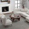 Wooakway 38"L 16"H 38"D Round Wood Coffee Table Teapoy End Table Side Table with Cross Legs for Livingroom - 3 of 4