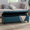 CAVINAS Bed Bench with Storage Cushioned Blanket Storage Chest Modern Bench Storage Bedroom for Bedroom, Living Room, Teal - 3 of 4