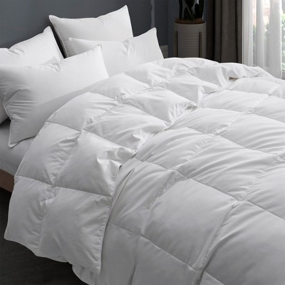 Full Ultra-Soft White Microfiber Goose Down Comforter