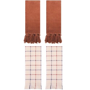 REGALWOVEN 4 Packs Cotton Absorbent Soft Decorative Turkish Bath Towel for Bathroom - 1 of 4