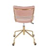 TiramisuBest Contemporary Pink Velvet Task Chair: Adjustable Height, 360 - degree Swivel, Pleated Backrest - 4 of 4