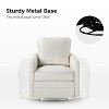 Hugo  Fall  Transitional  Wooden Upholstered Swivel Chair with metal base  for Bedroom and Living Room Deal of the day | ARTFUL LIVING DESIGN - 3 of 4