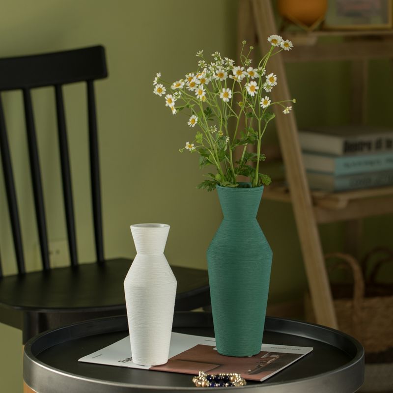 Uniquewise Decorative Ceramic Round Sharp Concaved Top Vase Centerpiece Table Vase, 2 of 6