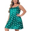 Women's Plus Size Satin Heart Print Sleeveless Nightgowns - Agnes Orinda - 2 of 4