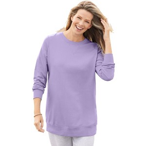 Woman Within Fleece Sweatshirt - 1 of 4