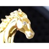 Alilang Gold Tone Galloping Horse Brooch Pin with Rhinestone Eye Accents - Gold - 2 of 4