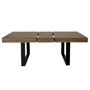 Gulches 34.5" Square Dining Table, Walnut Acacia Wood+MDF+Birch Veneer, 330 LBS Capacity, for Small Space Kitchen/Dining Room - 1 of 4