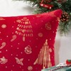 Christmas Velvet Pillow Covers Set of 2,Christmas Pillowcases, Xmas Tree Gold Brozing Cushion Cases,Winter Holiday Home Decoration - 3 of 4