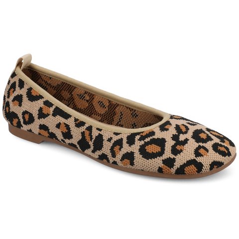 Обувь Journee Collection Journee Women's Aria Knit Flats, Leopard 8