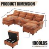 MOONMISS 106" U Shape 4 Seat Chenille U-Shaped Sleeper Sofa with Chaise Lounge, Ottoman & Pillows for Living Room - 4 of 4