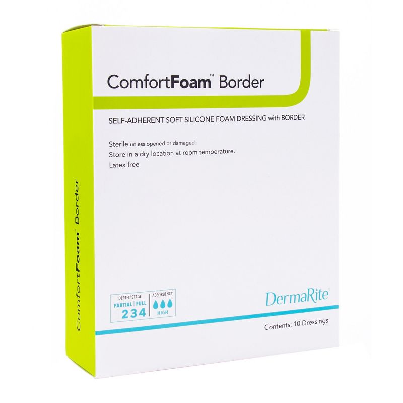 ComfortFoam Border Foam Dressing 5 x 8" Elbow / Heel with Border Waterproof Backing 43580 5 per Box, 2 of 4
