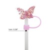 Unique Bargains Sparkling Butterfly Straw Cover Cap 4 Pcs - 2 of 4