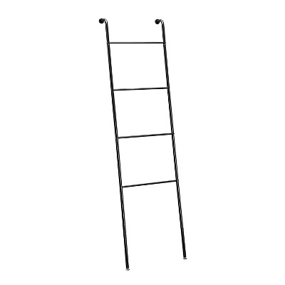 SunnyPoint Classic Home/Bath/Bedroom Closet Leaning Ladder Rack Black (WM-1015-BLK)