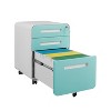 Space-saving under-desk file cart¡ªsturdy 5-wheel base, cold-rolled steel drawers for letter/legal files, ideal for compact workspaces. - 2 of 4