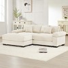 92" Modular Corduroy Sectional Sofa with Ottoman and 6 Throw Pillows, L-Shaped Oversized Cloud Couch for Living Room or Bedroom–The Pop Home - 2 of 4