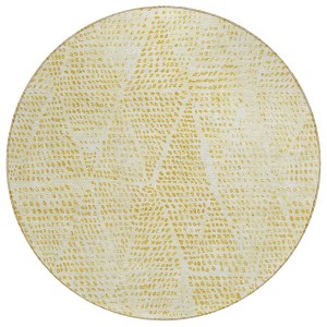 Wheat Gold And Ivory Geometric Washable Indoor Outdoor Area Rug - 1 of 4