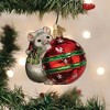 Old World Christmas 3.0 Inch Playful Christmas Mouse Christmas Tree Ornament , Christmas Decor Ball Ornament Santa Hat (1PC) - 3 of 3