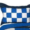 Slickblue Full/Queen 3 PC Quilt Set, Vermicelli-Quilted TC Fabric, Plaid Design, 13 Color Options, 90.5"x90.5" - 3 of 4