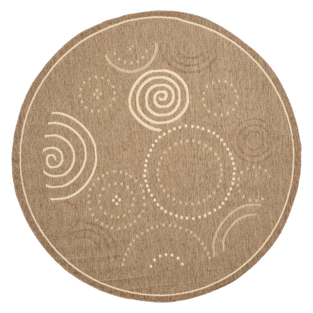 5'3inRound Cannes Patio Rug Brown/Natural - Safavieh