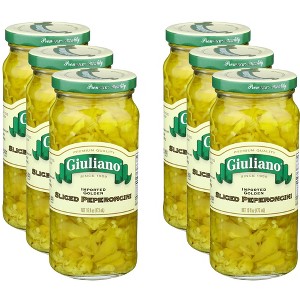 Giuliano Imported Golden Sliced Peperoncini - Case of 6 - 16 oz - 1 of 2