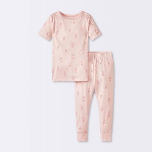 Toddler Girls' 2pc Short Sleeve Ice-Cream Pajama Set - Cloud Island™ Pink - 1 of 2