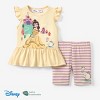 Disney Princess Belle Moana Rapunzel Toddler Girl Cute Outfit T-Shirt and Striped Leggings Clothing Sets - 2 of 4