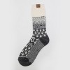 Bearpaw Women's Boot Crew Socks Fair Isle & Cable color 1pk - Black - 2 of 3