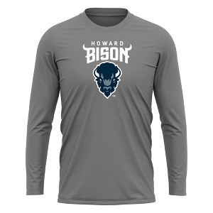 Howard University Adult Sport Long Sleeve Shirt Primary Logo, Charcoal - 1 of 4