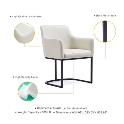 Serena Cream Leatherette Upholstered 8-Piece Dining Chair Set