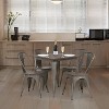 FDW Dining Table and Chairs Industrial Chic 5 Piece Indoor Outdoor Dining Set for Patio Backyard or Garden, Bronze - 2 of 4