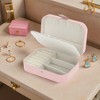 Unique Bargains Portable Jewelry Box for Women Girls Display Storage Jewelry Earrings Rings Necklaces - 2 of 4
