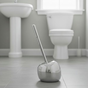 Evideco French Home Goods Elegant Toilet Brush Set with Stainless Steel Handle - Durable Dolomite Holder - Modern Bathroom Accessory - 1 of 4