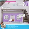 Max & Lily Twin Low Loft with Stairs and Curtains - 2 of 4