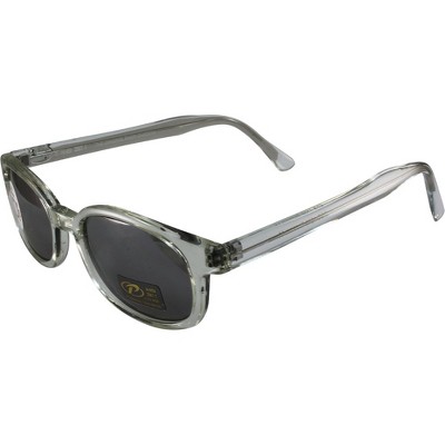 The Original X-KD's Biker Shades Sunglasses By PCSUN 20% Larger Clear Frames Silver Mirror Lenses