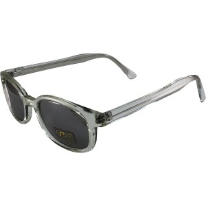 The Original X-KD's Biker Shades Sunglasses By PCSUN 20% Larger Clear Frames Silver Mirror Lenses - 1 of 4