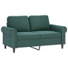vidaXL 2 Piece Dark Green Velvet Sofa Set with Cushions - Modern Multi-Seater Couches for Living Room, Lounge, Office❱ - 2 of 4
