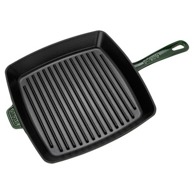 Staub 12-inch Basil Green Cast Iron Square Grill Pan