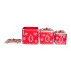 Transpac Metal 12 in. Red Christmas Embossed Design Boxes Set of 3 - 4 of 4