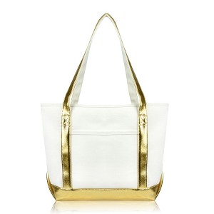 Dalix Daily Shoulder Tote Bag Premium Cotton - 1 of 4
