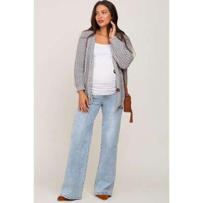 PinkBlush Light Blue Wide Leg Maternity Jeans - image 5